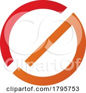 Poster, Art Print Of Red And Orange Thin Round Letter G Icon