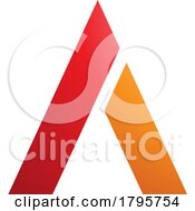 Poster, Art Print Of Red And Orange Trapezium Shaped Letter A Icon