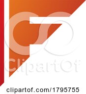 Poster, Art Print Of Red And Orange Triangular Letter F Icon