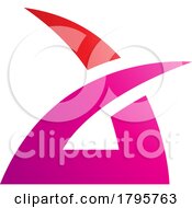 Red And Magenta Spiky Grass Shaped Letter A Icon