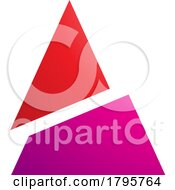 Poster, Art Print Of Red And Magenta Split Triangle Shaped Letter A Icon