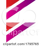 Poster, Art Print Of Red And Magenta Triangular Flag Shaped Letter B Icon