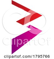 Poster, Art Print Of Red And Magenta Zigzag Shaped Letter B Icon