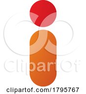 Poster, Art Print Of Red And Orange Abstract Round Person Shaped Letter I Icon
