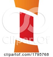 Poster, Art Print Of Red And Orange Antique Pillar Shaped Letter I Icon
