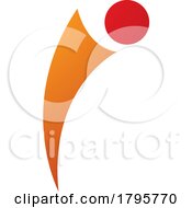 Poster, Art Print Of Red And Orange Bowing Person Shaped Letter I Icon