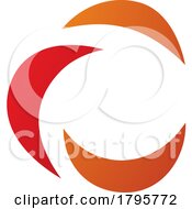 Poster, Art Print Of Red And Orange Crescent Shaped Letter C Icon