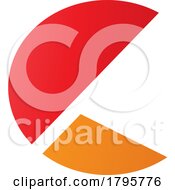 Poster, Art Print Of Red And Orange Letter C Icon With Half Circles