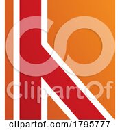 Poster, Art Print Of Red And Orange Letter H Icon With Straight Lines