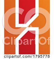 Poster, Art Print Of Red And Orange Letter H Icon With Vertical Rectangles