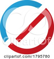 Poster, Art Print Of Red And Blue Thin Round Letter G Icon