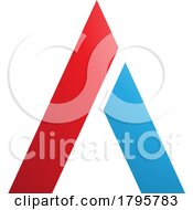 Red And Blue Trapezium Shaped Letter A Icon