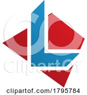Red And Blue Trapezium Shaped Letter L Icon