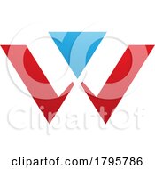 Poster, Art Print Of Red And Blue Triangle Shaped Letter W Icon