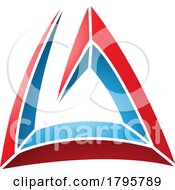 Red And Blue Triangular Spiral Letter A Icon