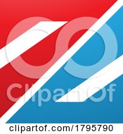 Poster, Art Print Of Red And Blue Triangular Square Shaped Letter Z Icon