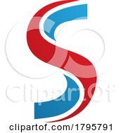 Poster, Art Print Of Red And Blue Twisted Shaped Letter S Icon