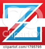 Poster, Art Print Of Red And Blue Striped Shaped Letter Z Icon