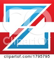 Red And Blue Striped Shaped Letter Z Icon