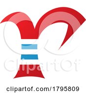Red And Blue Striped Letter R Icon