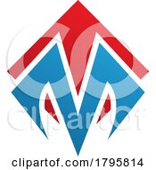 Red And Blue Square Diamond Shaped Letter M Icon