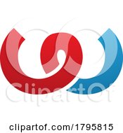 Red And Blue Spring Shaped Letter W Icon