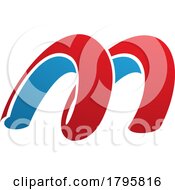 Poster, Art Print Of Red And Blue Spring Shaped Letter M Icon