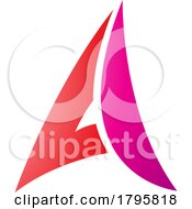 Poster, Art Print Of Red And Magenta Paper Plane Shaped Letter A Icon