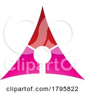 Poster, Art Print Of Red And Magenta Deflated Triangle Letter A Icon