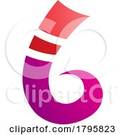 Red And Magenta Curly Spike Shape Letter B Icon