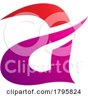 Poster, Art Print Of Red And Magenta Curvy Spikes Letter A Icon