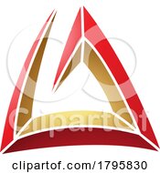 Poster, Art Print Of Red And Gold Triangular Spiral Letter A Icon