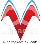 Red And Blue Wing Shaped Letter V Icon