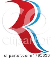 Poster, Art Print Of Red And Blue Wavy Shaped Letter R Icon