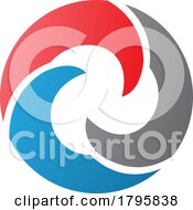 Red And Blue Wave Shaped Letter O Icon