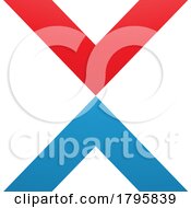 Poster, Art Print Of Red And Blue V Shaped Letter X Icon