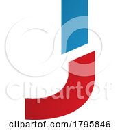 Poster, Art Print Of Red And Blue Split Shaped Letter J Icon