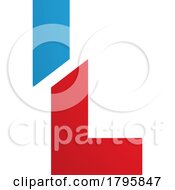 Red And Blue Split Shaped Letter L Icon