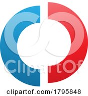 Red And Blue Split Shaped Letter O Icon