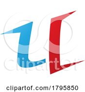 Poster, Art Print Of Red And Blue Spiky Shaped Letter U Icon