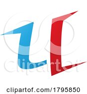 Red And Blue Spiky Shaped Letter U Icon
