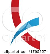 Poster, Art Print Of Red And Blue Spiky Lowercase Letter K Icon