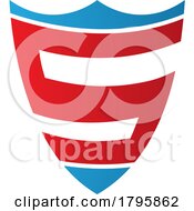 Poster, Art Print Of Red And Blue Shield Shaped Letter S Icon