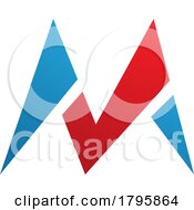 Poster, Art Print Of Red And Blue Pointy Tipped Letter M Icon