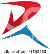 Red And Blue Pointy Tipped Letter R Icon