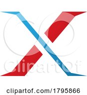 Poster, Art Print Of Red And Blue Pointy Tipped Letter X Icon