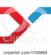 Red And Blue Rail Switch Shaped Letter Y Icon