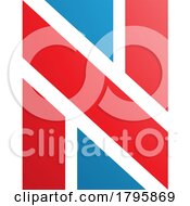Poster, Art Print Of Red And Blue Rectangle Shaped Letter N Icon