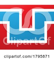 Poster, Art Print Of Red And Blue Rectangle Shaped Letter U Icon