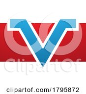 Red And Blue Rectangle Shaped Letter V Icon